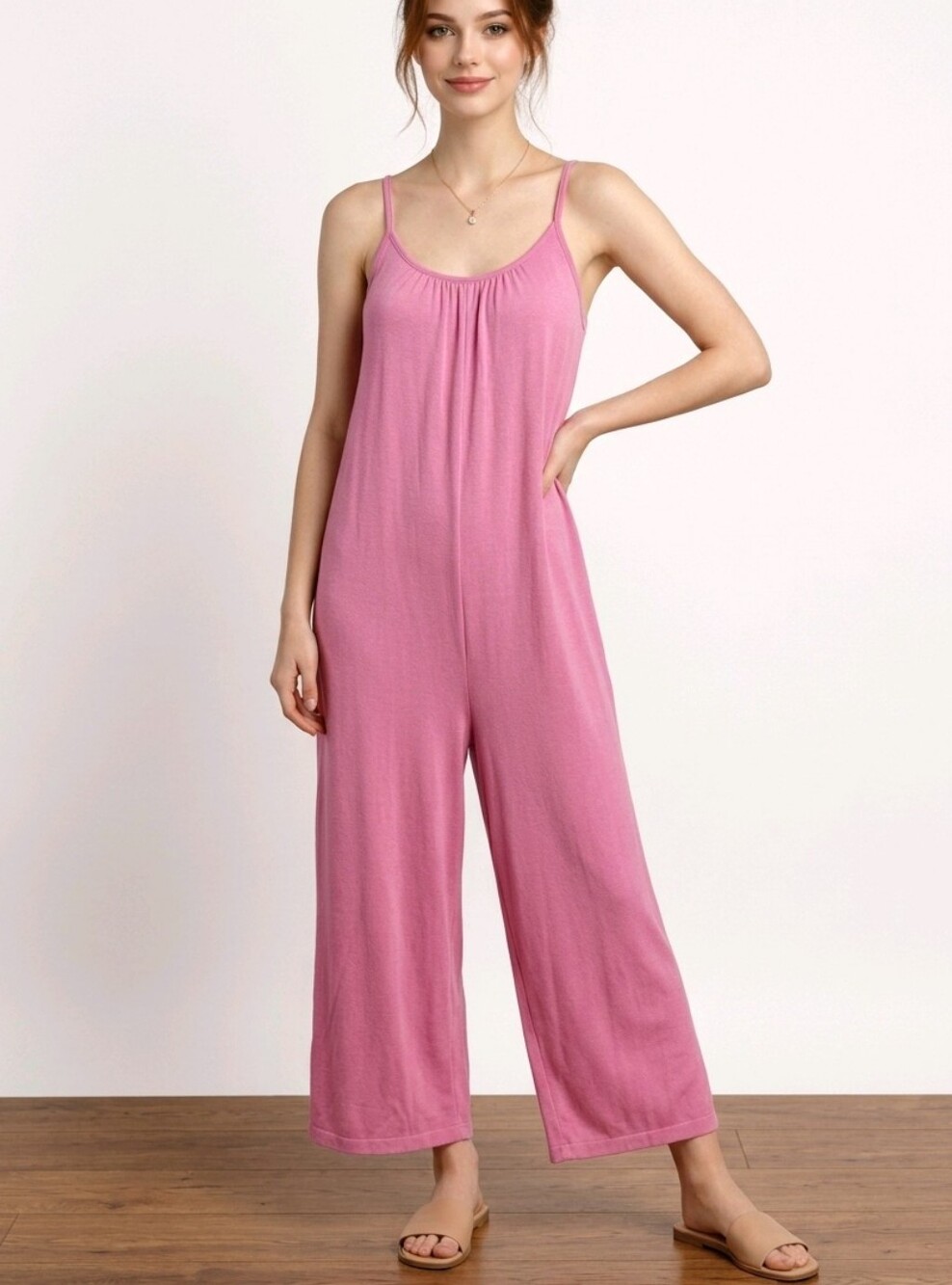POLISHED LADY | Medium | Pink Wide-Leg Jumpsuit